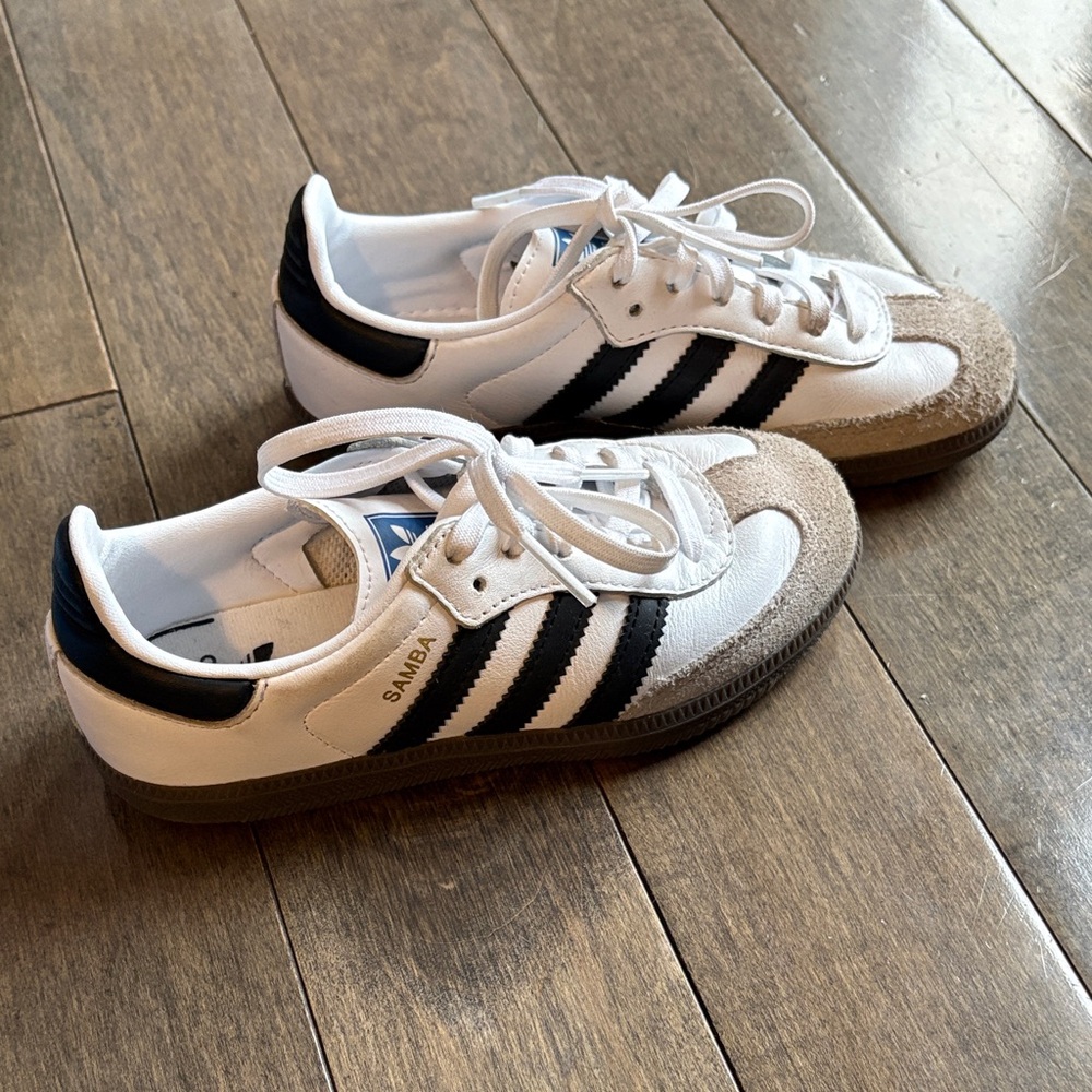 Adidas Samba White and Black kids sneakers